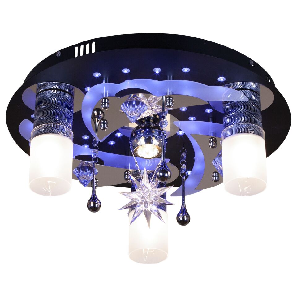 Фото №1  176-207-04 VELANTE Светильники с LED светильник потолочный E27(LED), 3x7W + MR11, 1x20W