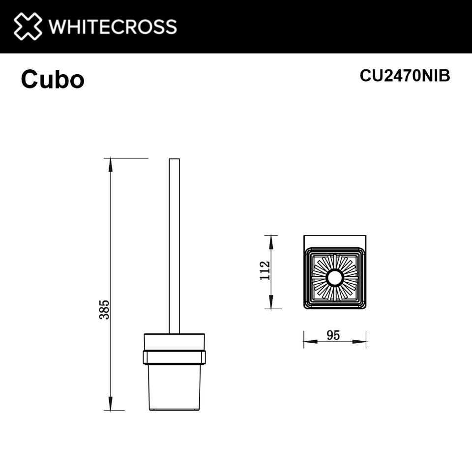 Фото №2  Ершик подвесной WHITECROSS Cubo CU2470NIB (брашированный никель)