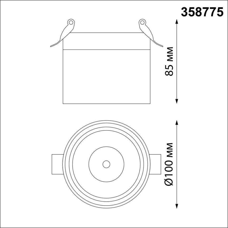 Фото №2  NOVOTECH 358775 SPOT NT21 458 черный Светильник встраиваемый светодиодный IP20 LED 15W 4000K 1300Лм 100-265V GRODA