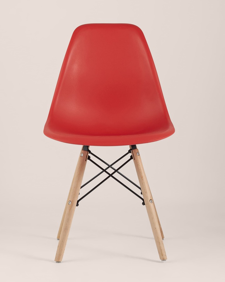 Фото №10  Стул Eames Style DSW красный x4 (разборный каркас)