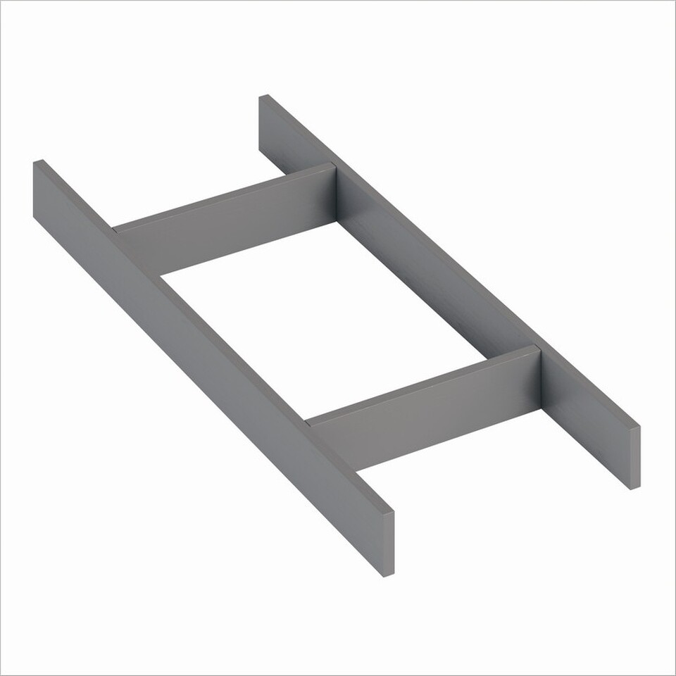 Фото №1  Лоток-рамка WOODLINE BLANK для столовых приборов, ширина фасада 300-1200 мм, 186х472х43 мм, антрацит