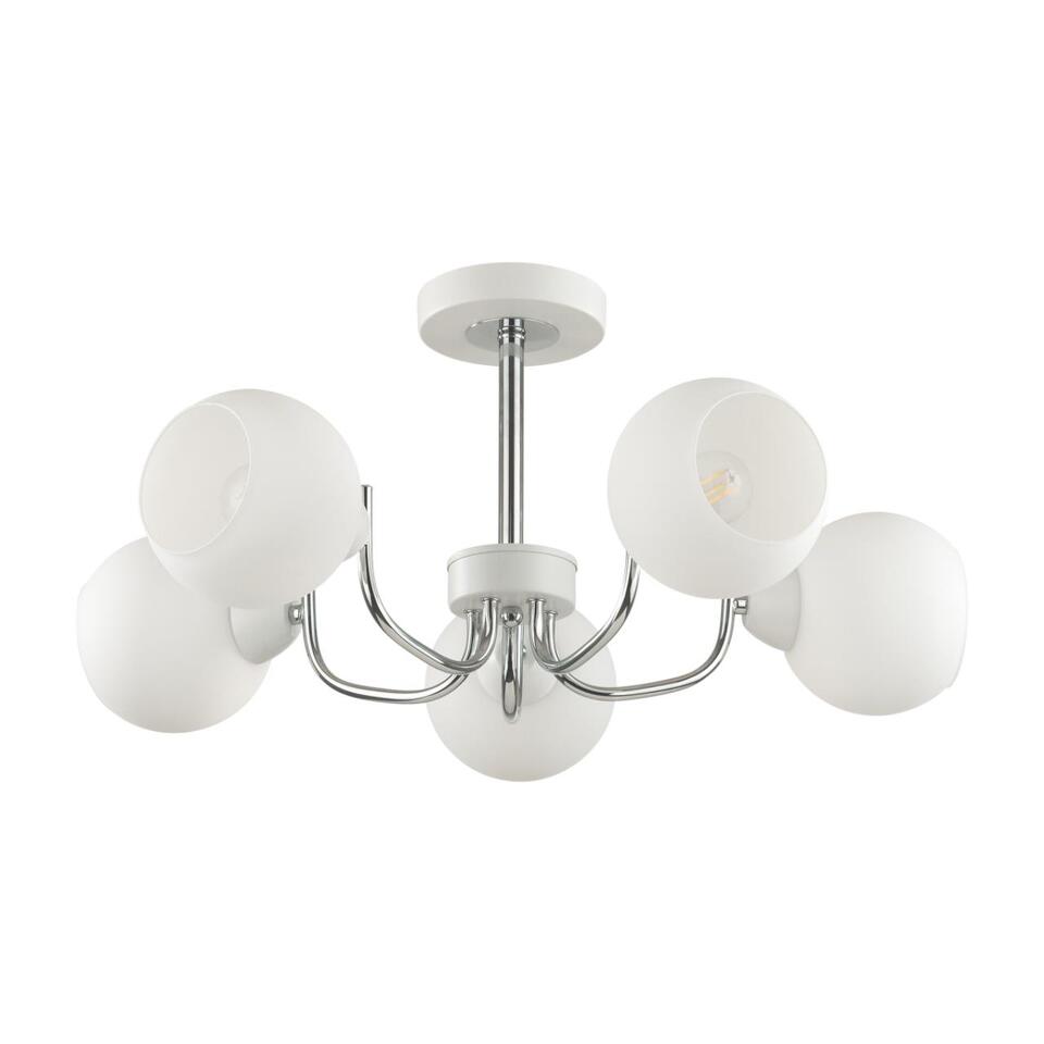 Фото №3  Люстра LUMION 5641/5C COMFI LN23  белый, хром Люстра потолочная E27 5*60W 220V BLISS