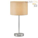 Превью фото №1  Настольная лампа LUMION 8250/1T MODERNI LN26 527  никель/бежевый, металл/текстиль Настольная лампа Е27 60W 220V NIKKI