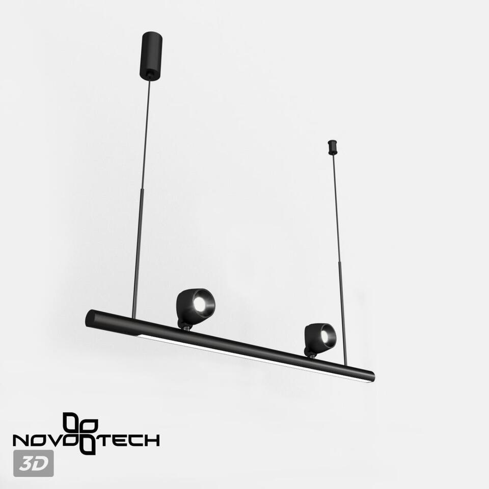 Фото №10  Подвесной светильник NOVOTECH 359309 OVER NT24 288 черный Светильник подвесной диммируемый (сенсер) IP20 LED 14W+14W 4000K 220-240V FERMO