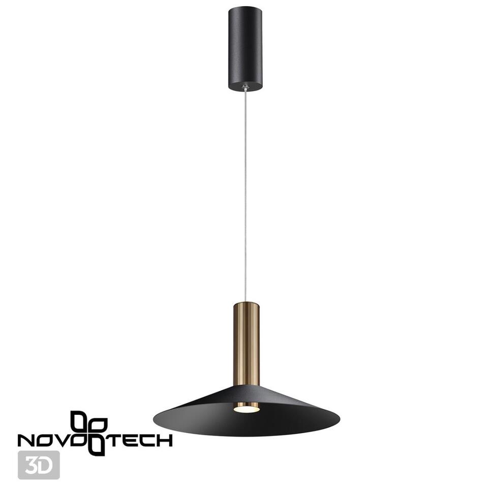Фото №5  Подвесной светильник NOVOTECH 358985 OVER NT22 328 бронза светлая/черный Светильник светодиодный накладной, провод 2м IP20 LED 4000K 15W 220V ALBA