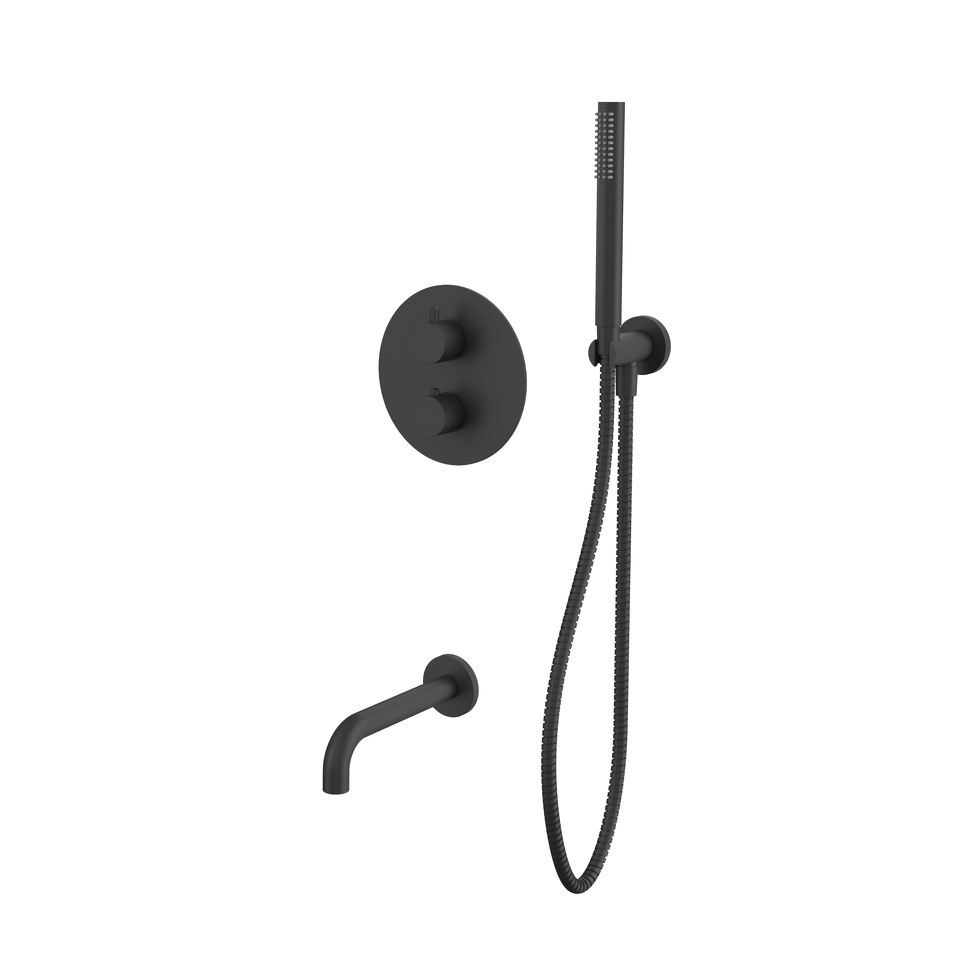 Фото №3  Термостатическая система для ванны скрытого монтажа WHITECROSS Y YSET10BL (черный мат)