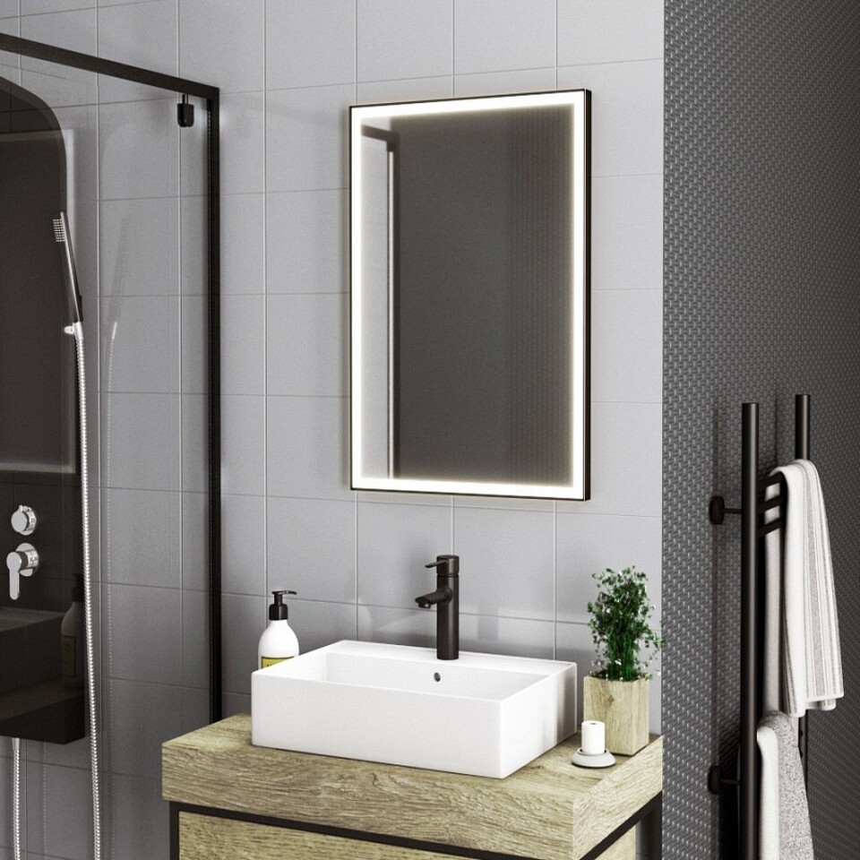 Фото №13  Teymi Зеркало Helmi 50х70, LED Black Edition