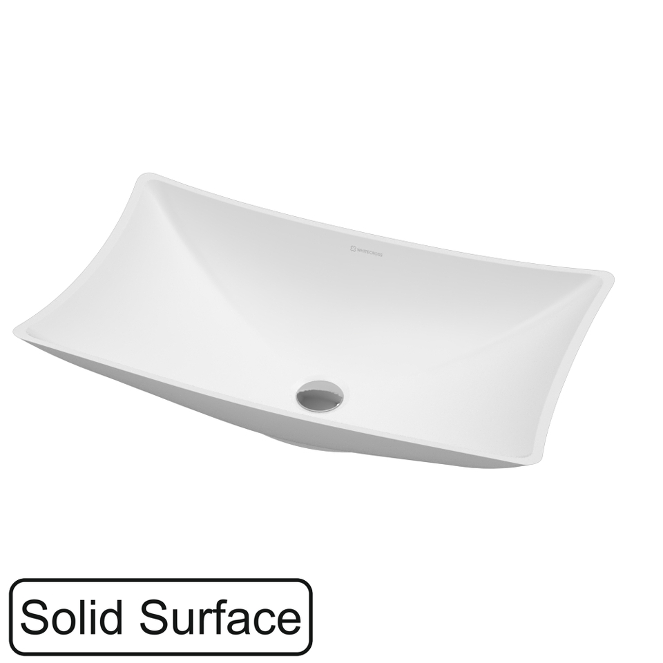 Фото №5  Раковина Умывальник WHITECROSS Coral 60x34,5 (белый мат) иск. камень