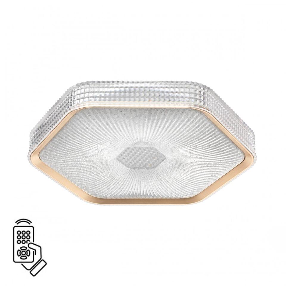 Фото №10  SONEX 7746/48L PIKO LED SN 000 Светильник металл/пластик/прозрачный/золотистый LED 48Вт 3000-4000-6000K 425х385 IP20 пульт ДУ SPARKS