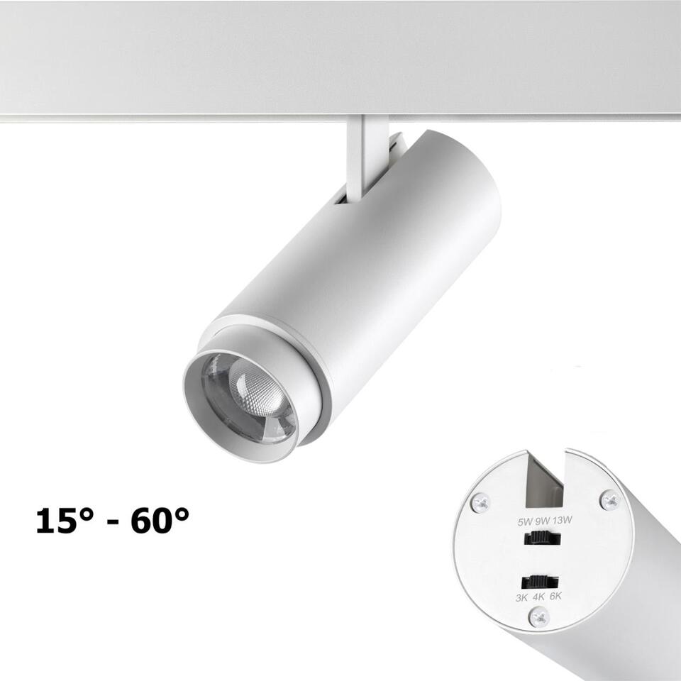 Фото №8  NOVOTECH 359206 SHINO NT23 148 белый Трековый светильник для низков. шинопровода с переключ. цветовой температуры и мощности IP20 LED 3000К\4000К\6000К 5W/9W/1