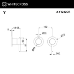 Превью фото №2  Внешняя часть смесителя на 2 потребителя WHITECROSS Y1242CR (хром)