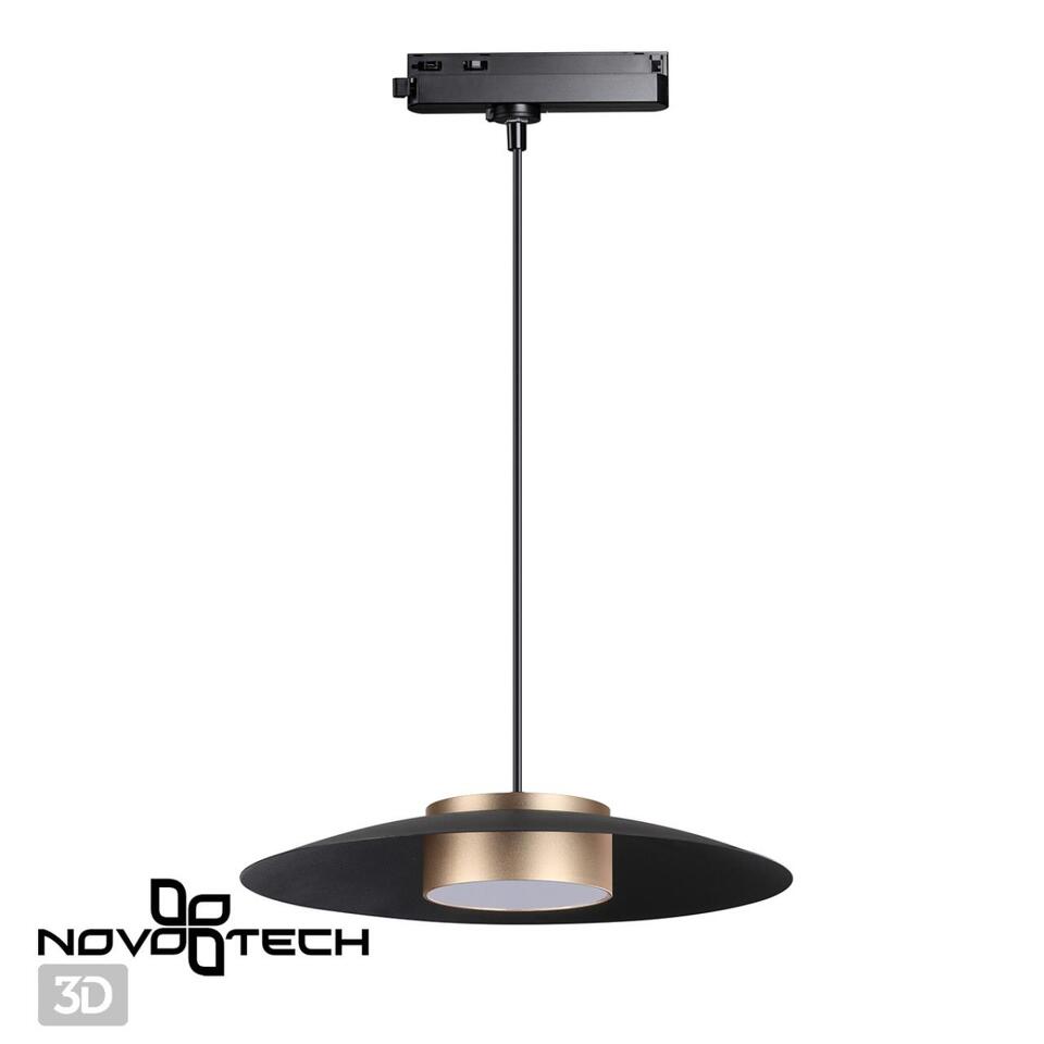 Фото №9  NOVOTECH 358592 PORT NT21 216 черный/золото Светильник трековый однофазный трехжильный, провод 1м IP20 LED 4000K 18W 220-240V PILZ