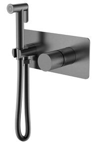 Фото Смеситель гигиенический STICK Gun Metal c ручкой TOUCH