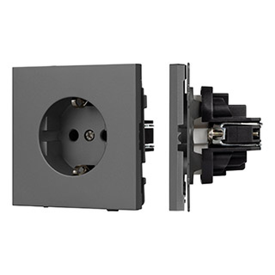 Фото №1  Розетка Arlight Механизм электрической розетки SCT-TENDO-MEU1-SFPL-GR (230V, 16A) ( Матовый графитовый)