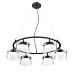 Превью фото №5  Подвесной светильник LUMION 8232/6 COMFI LN26 230 черный/прозрачный, металл/стекло Светильник подвесной LED GX70 6*10W 220V NATALINA