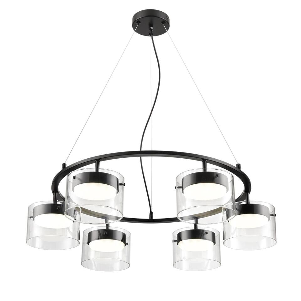 Фото №7  Подвесной светильник LUMION 8232/6 COMFI LN26 230 черный/прозрачный, металл/стекло Светильник подвесной LED GX70 6*10W 220V NATALINA