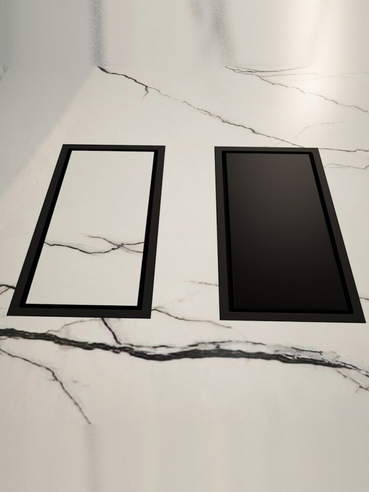 Фото №30  Teymi Душевой трап Aina под плитку, с сухим затвором, вертикальный выпуск 10х20 c решеткой, черный T90350