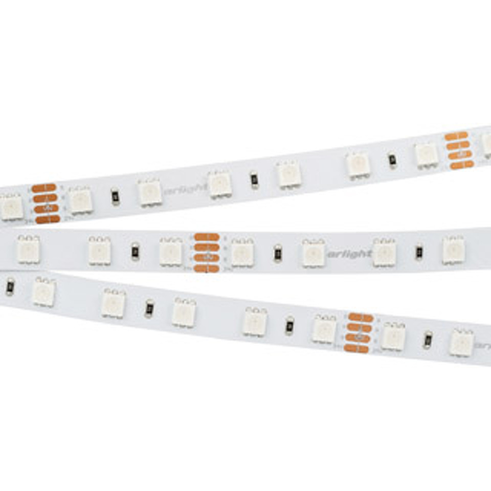 Фото №1  Arlight Лента RT 2-5000 24V RGB 2x (5060, 300 LED, LUX) ( 14.4 Вт/м, IP20)