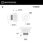 Превью фото №3  Смеситель скрытого монтажа на 1 потребитель WHITECROSS Y Y1245CR (хром)