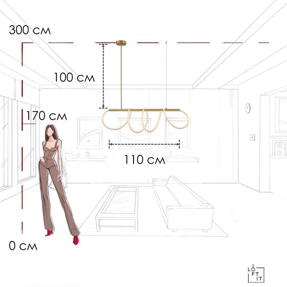 Фото №8  Подвесной светильник 10388P/A Brass Подвесной светильник LOFT IT Thread