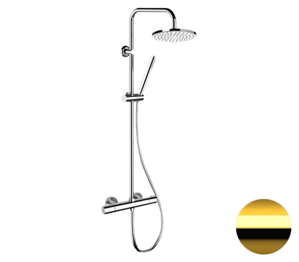 Фото №2  Душевая система термостатическая Remer Elegance EQ32X7MMM20DO, золото глянцевое