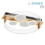 Превью фото №1  SONEX 7742/40L MITRA LED SN 606 Светильник металл/акрил/МДФ/белый/под дерево/прозрачный/черный LED 40Вт 3000-6500К 470x420 IP20 пульт ДУ SPOTS