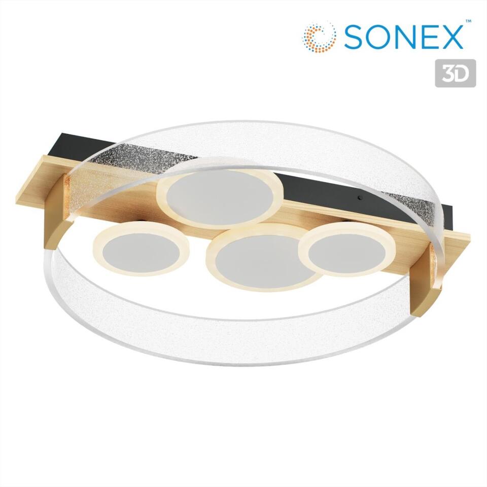 Фото №10  SONEX 7742/40L MITRA LED SN 606 Светильник металл/акрил/МДФ/белый/под дерево/прозрачный/черный LED 40Вт 3000-6500К 470x420 IP20 пульт ДУ SPOTS