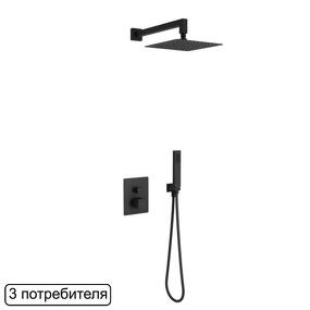Фото EXCELLENT Термостатическая душевая система скрытого монтажа Keria AREX.SET.2048BL (черный мат)
