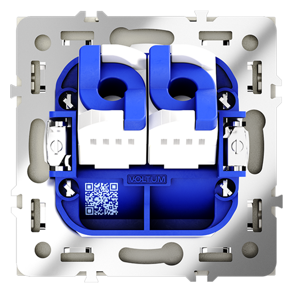 Фото №9  Розетка Розетка компьютерная встраиваемая VOLTUM S70 двойная RJ45+RJ45 кат.6, (сталь)