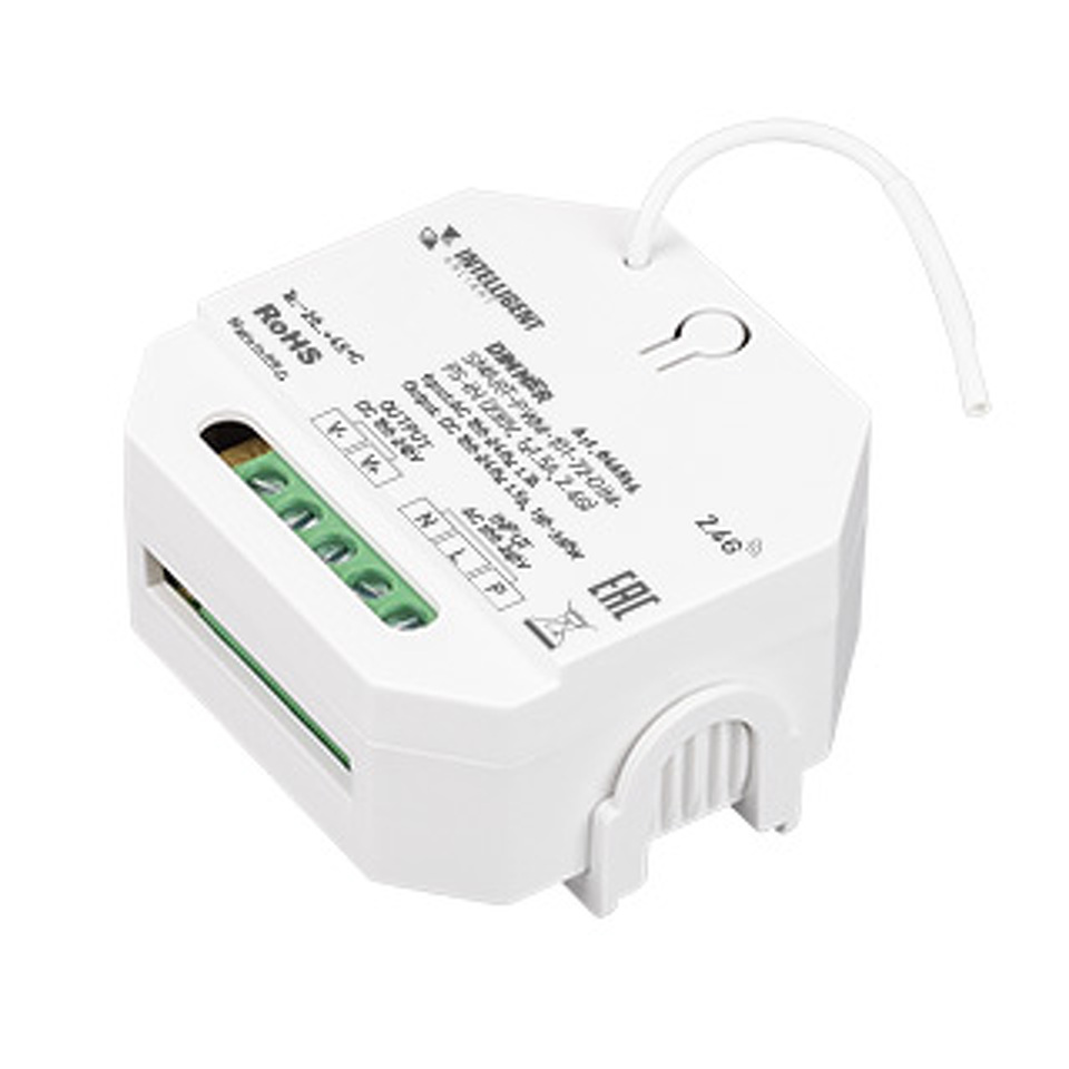 Фото №1  IARL INTELLIGENT ARLIGHT Диммер SMART-PWM-101-72-DIM-PS-IN (230V, 1x1.5A, 2.4G) ( IP20 Пластик, 5 лет)