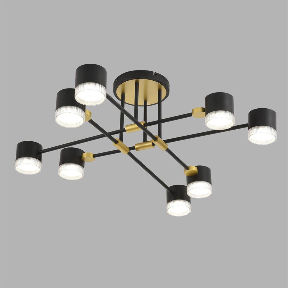 Фото №7  LUMION 8307/8C COMFI LN26 237 золотой/черный, металл Светильник потолочный GX53 LED 8*7W 220V LENIANA