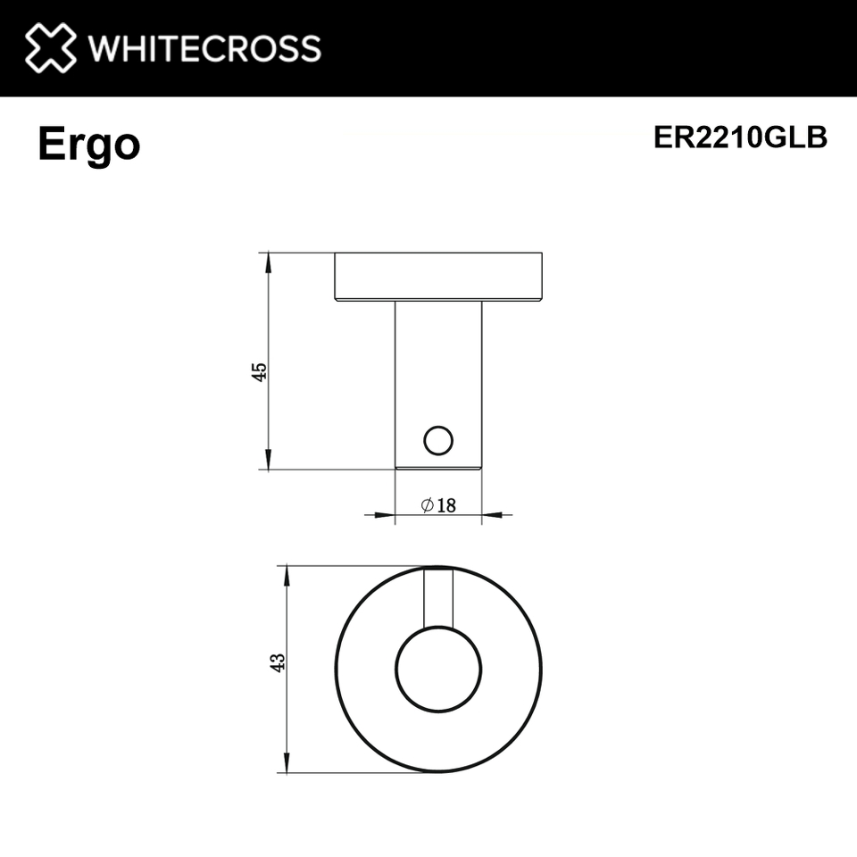 Фото №2  Крючок WHITECROSS Ergo ER2210GLB (брашированное золото)