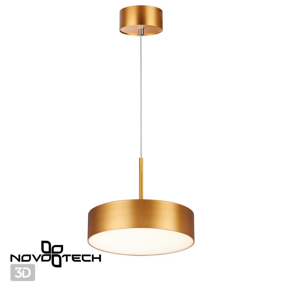 Фото №5  Подвесной светильник NOVOTECH 358763 OVER NT21 354 матовое золото Светильник накладной светодиодный, длина провода 2м IP20 LED 30W 4000K 2600Лм 100-265V PROMETA