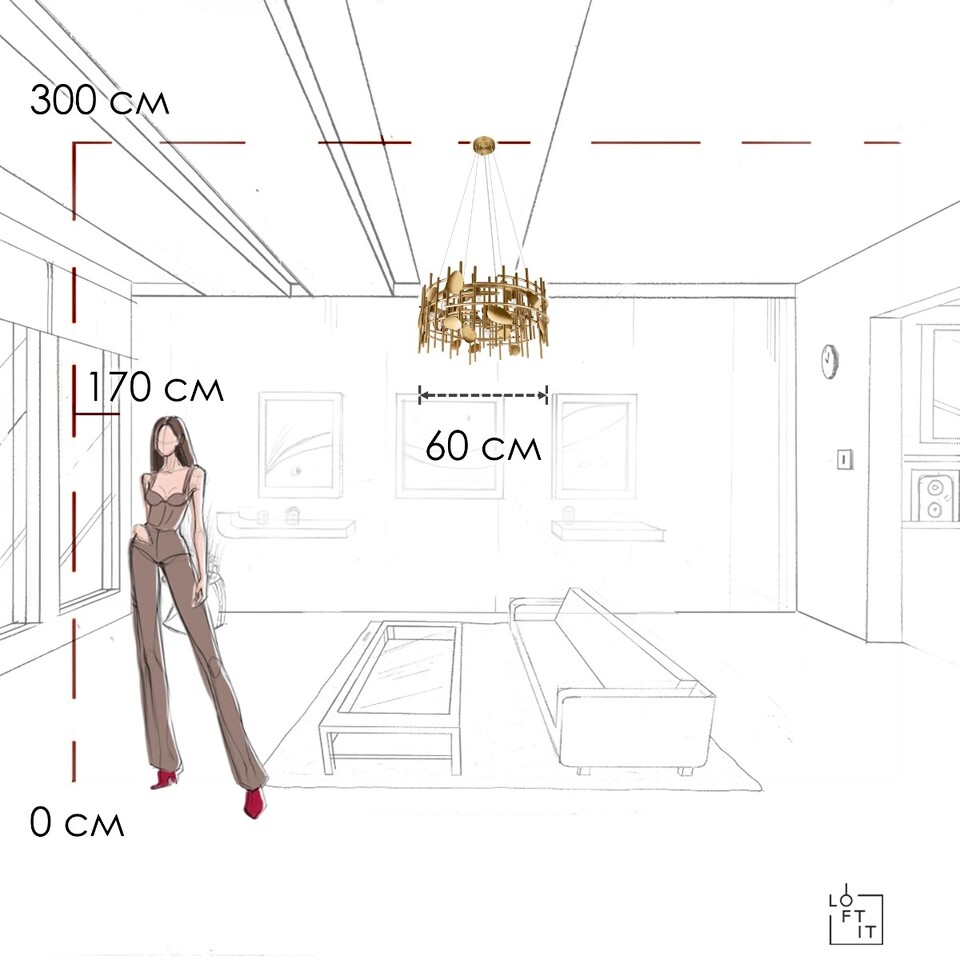 Фото №10  Подвесной светильник 10396/600C Подвесной светильник LOFT IT Escama