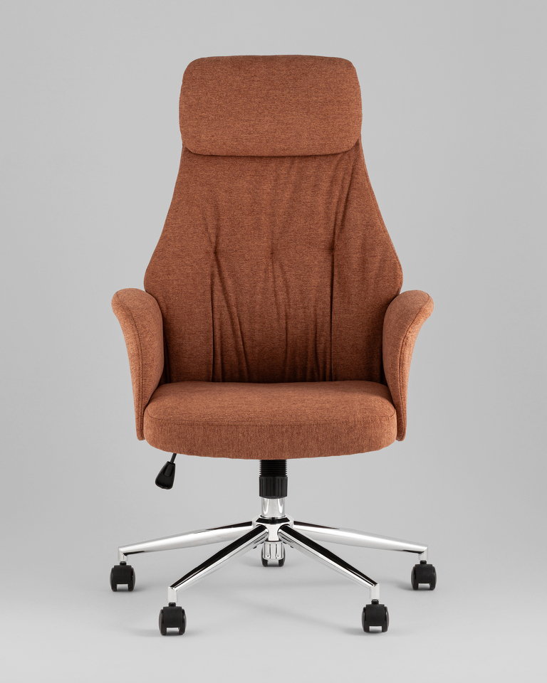 Фото №10  Кресло офисное TopChairs Neoma терракотовый ткань