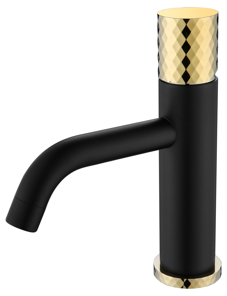 Фото №2  Boheme Смеситель STICK для умыв. низ. BLACK DIAMOND GOLD_Комплект
