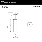 Превью фото №2  Ершик подвесной WHITECROSS Cubo CU2472GM (оружейная сталь)