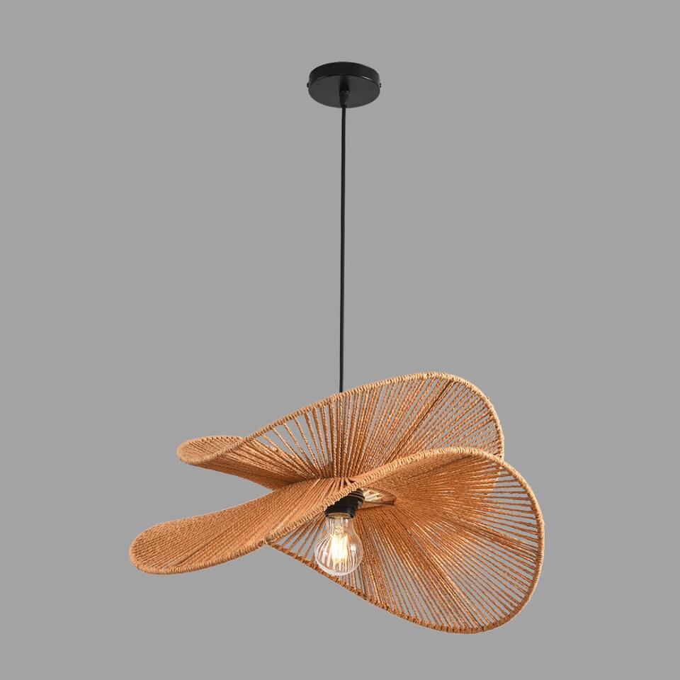 Фото №8  Подвесной светильник LUMION 8381/1 ECO LN26 320 черный/бежевый, металл/джутовый шнур Подвес E27 40W 220V ROPE