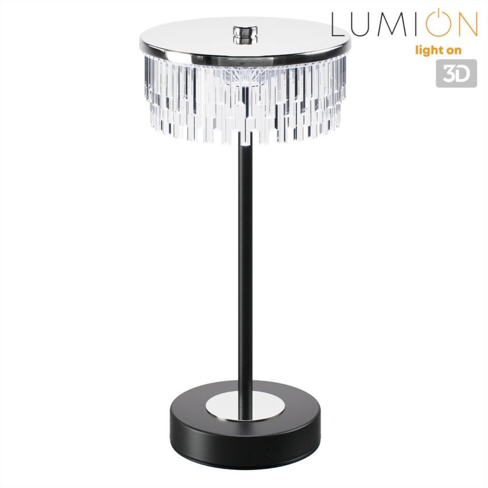 Фото №8  Настольная лампа LUMION 8204/1TL LEDIO LN26 531 серебро/черный/прозрачный, металл/акрил Настольная лампа LED 7W 4000К 220V SATIANA