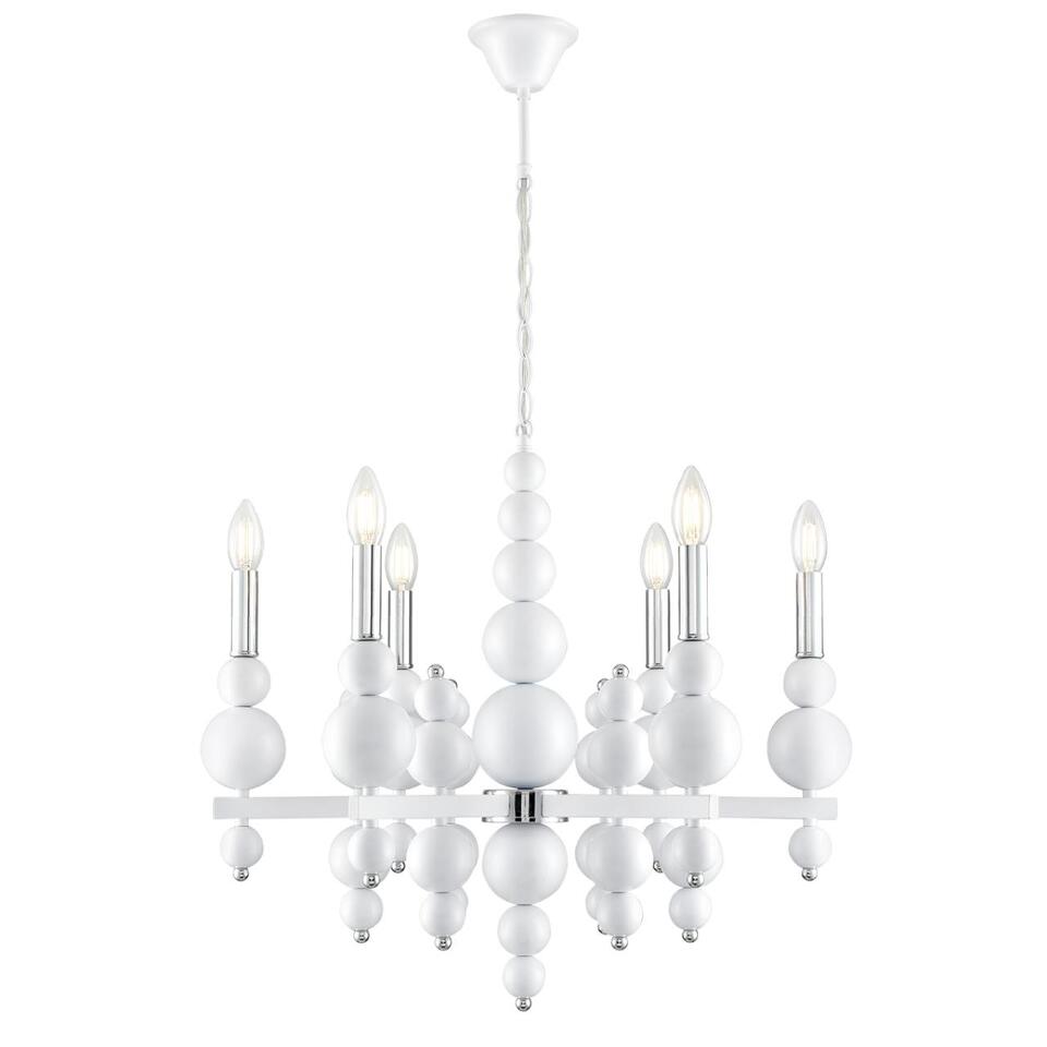 Фото №11  Люстра LUMION 8260/6 MODERNI LN26 126 белый/хром, металл Люстра E14 6*40W 220V NANA