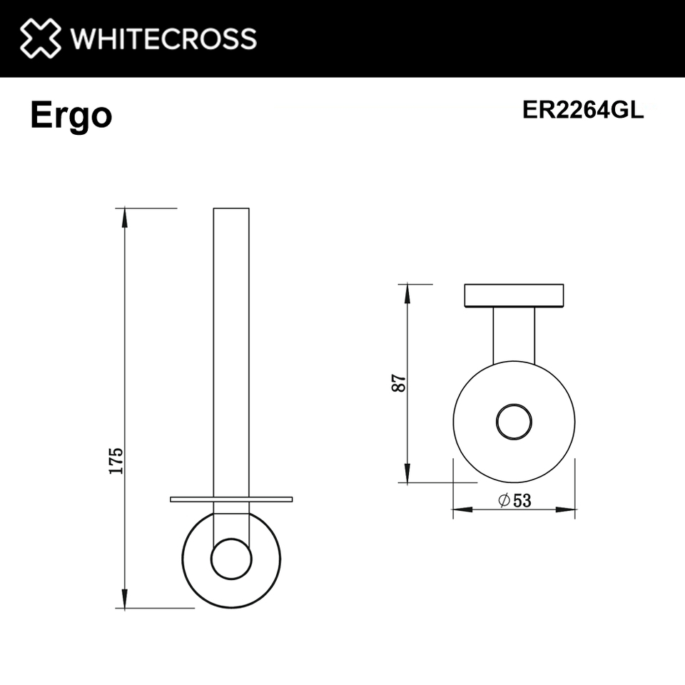 Фото №2  Держатель запасного рулона туалетной бумаги WHITECROSS Ergo ER2264GL (золото)
