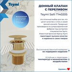 Превью фото №3  Teymi Донный клапан с переливом Solli для раковины, золото глянцевый T140205