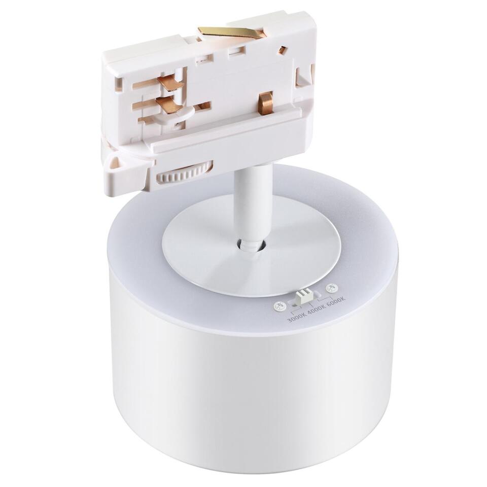 Фото №9  NOVOTECH 358976 PORT NT22 264 белый Трехфазный трековый светильник с переключ. цв. температуры IP20 LED 3000К\4000К\6000К 12W вниз + 3W вверх 110-265V GIRO