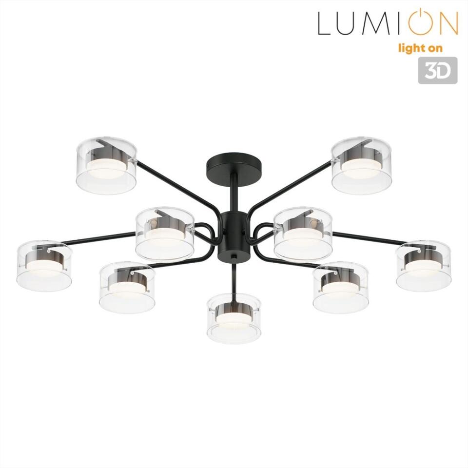 Фото №8  LUMION 8349/10C COMFI LN26 232 черный/прозрачный, металл/стекло Светильник потолочный LED GX53 10*7W 220V NATALINA