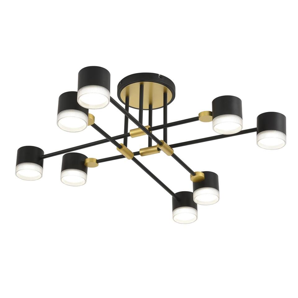 Фото №7  LUMION 8307/8C COMFI LN26 237 золотой/черный, металл Светильник потолочный GX53 LED 8*7W 220V LENIANA
