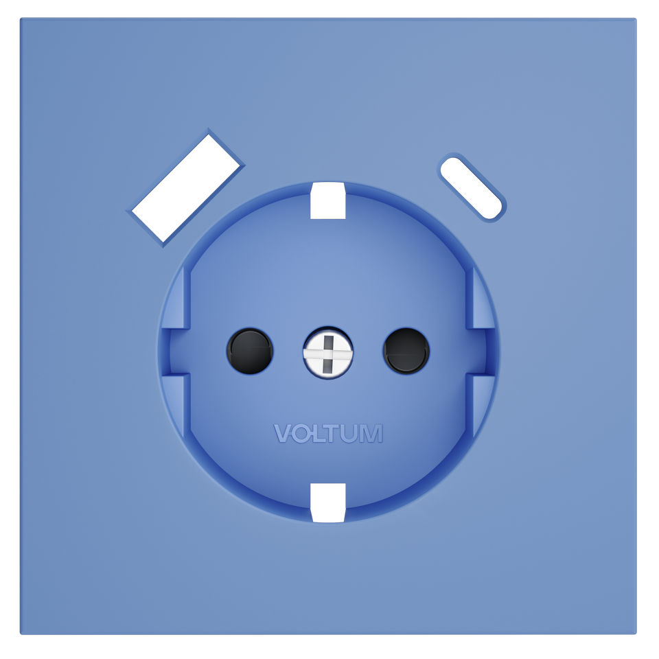 Фото №7  VOLTUM Накладка для розетки с заземлением и защитными шторками, с USB A+C, S70 (деним)