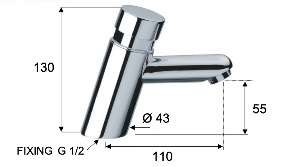 Фото №2  Кран порционный для раковины Remer Tempor TE18