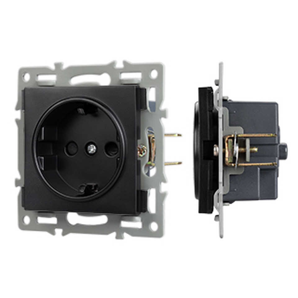 Фото №1  Розетка Arlight Механизм электрической розетки SCT-MEU1-PL-BK (250V, 16A) ( -)