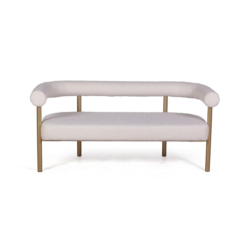 Фото №6  Диван Top concept Диван Бигги, букле Turin ivory / опоры золото
