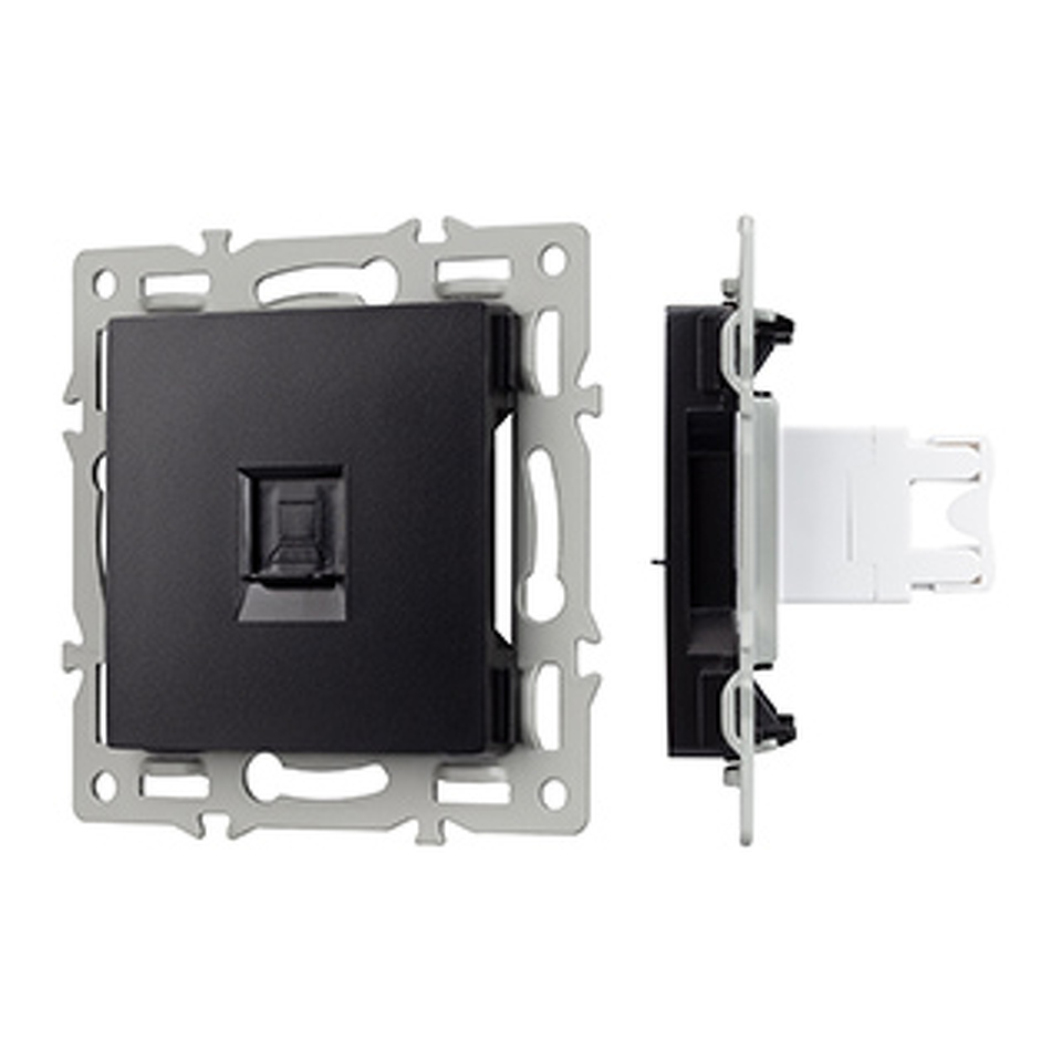 Фото №1  Розетка Arlight Механизм компьютерной розетки SCT-MPC1-PL-BK (RJ-45, CAT6) ( -)